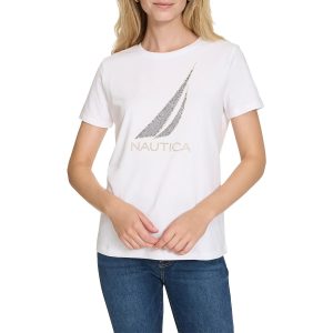 Embellished Textil-T-Shirt aus Baumwolle