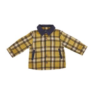 Boy's kariert Shacket im Senf