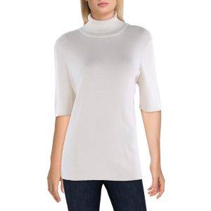 Plus Kurzarm Strick Rollkragen Pullover