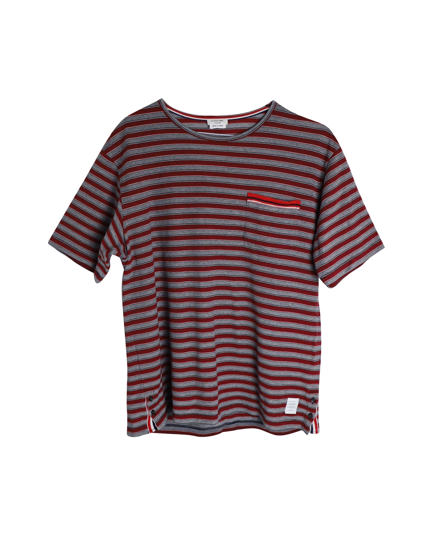 Thom Browne Banner Stripe T-Shirt aus mehrfarbiger Baumwolle