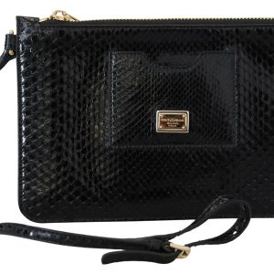 Dolce & Gabbana Leder Ayers Clutch Geldbörse Handgelenktasche Damen Geldbörse