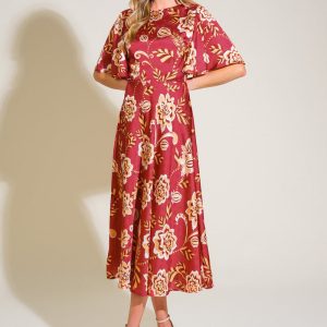 TOTAL FRILL Gewebtes Midikleid