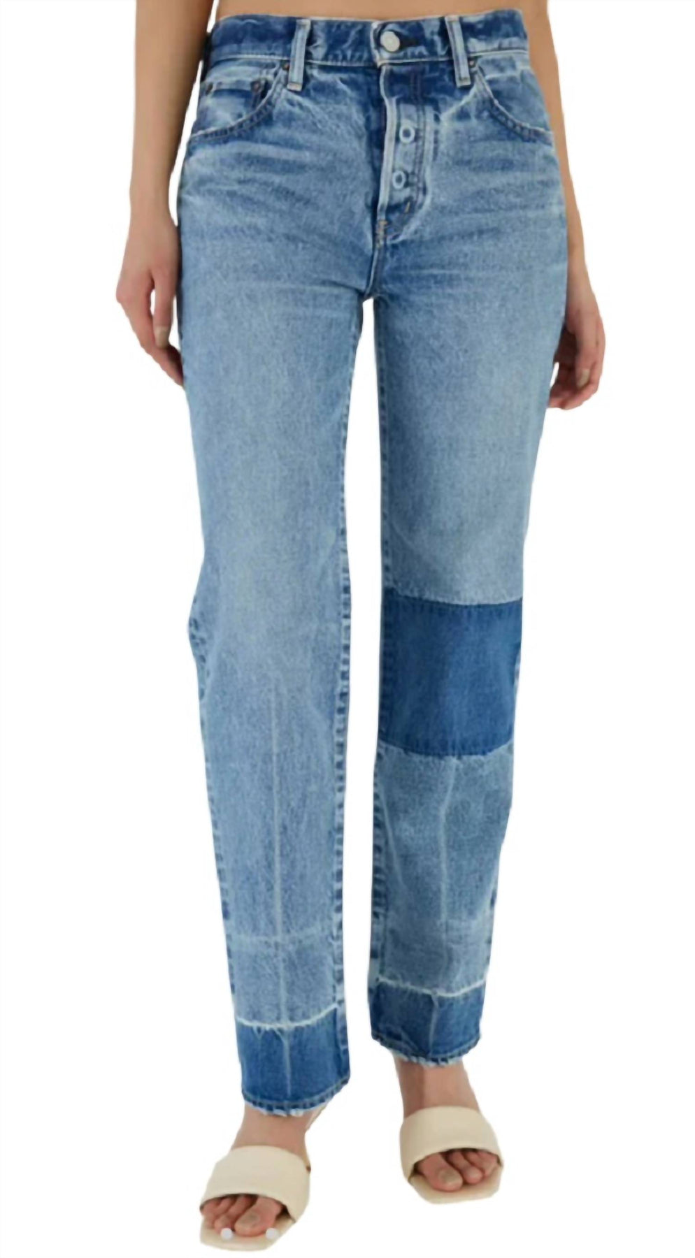 Hargis Straight hoher Bund Jeans in mittlerer Waschung