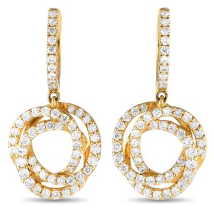 LB Exclusive 18K Gelbgold 1,0ct Diamant Tropfen Ohrringe aer-13233-y