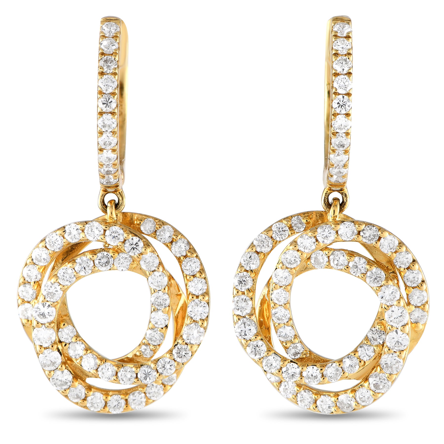 LB Exclusive 18K Gelbgold 1.0ct Diamant Ohrringe AER-13233 Y