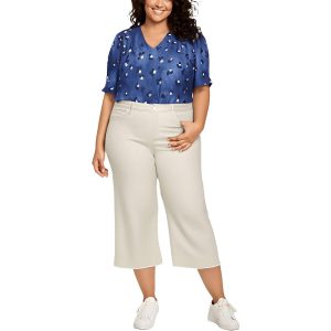 Plus Frayed Hem Jeans aus Denim Capri