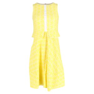 Ärmelloses Midikleid mit Blumenmuster von Jil Sanders aus gelber Baumwolle