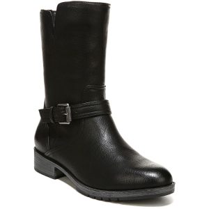 Gloriah Kunstleder Block Absatz mittelkalf Stiefel