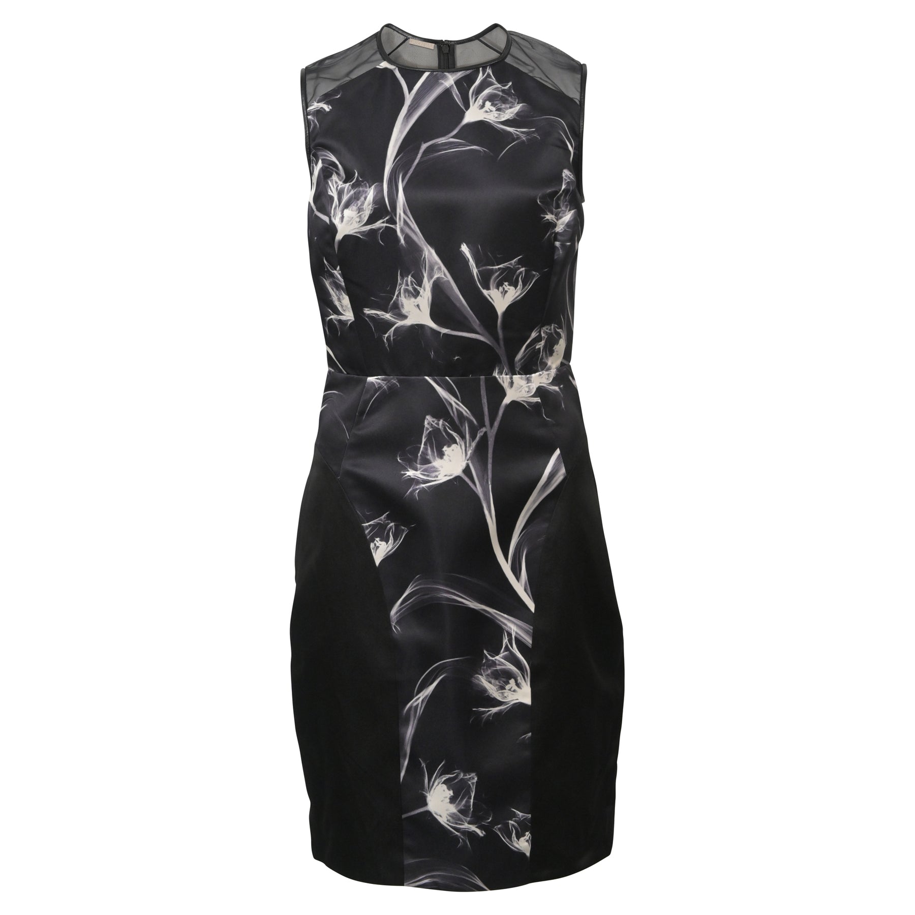 Jason Wu X-Ray Kleid mit Blumenmuster aus schwarzer Seide
