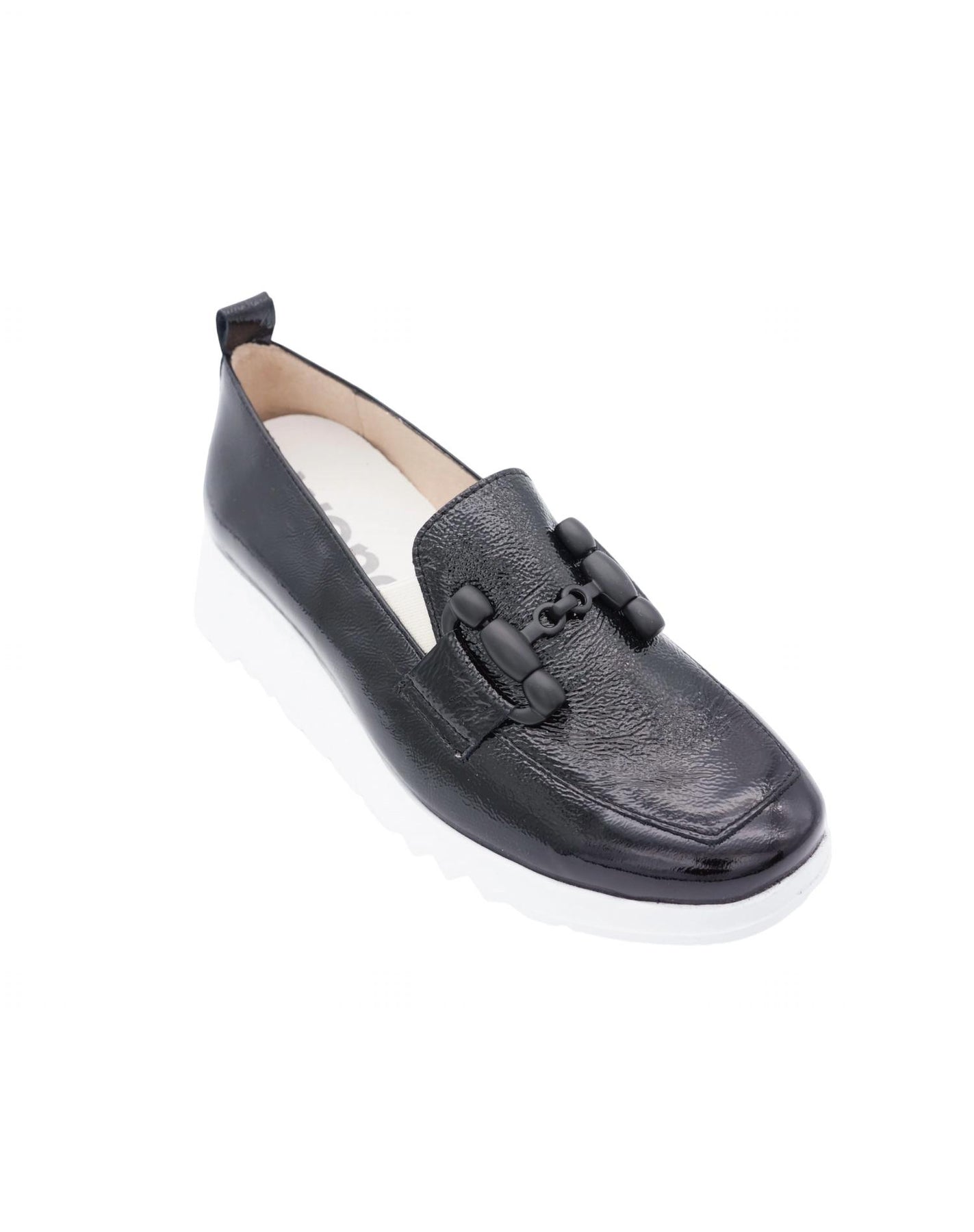 Damen Plateau Keil Loafer in Schwarz
