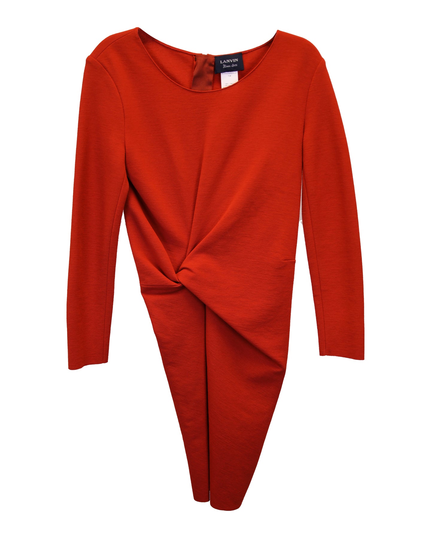 Lanvin Jersey Twist Kleid aus Wolle in Orange