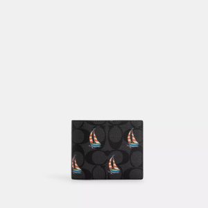 Coach Outlet 3 in 1 Brieftasche in Signature Canvas mit Segelboot-Druck