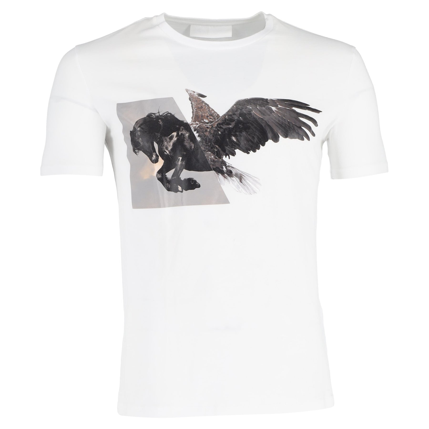 Neil Barrett Pegasus T-Shirt aus weißer Baumwolle