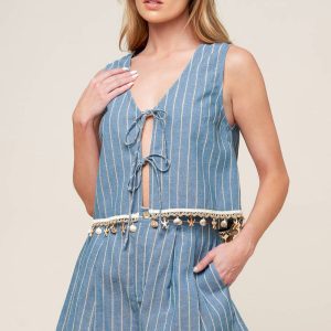 SONGS OF THE SKY gewebte Top und Shorts Set