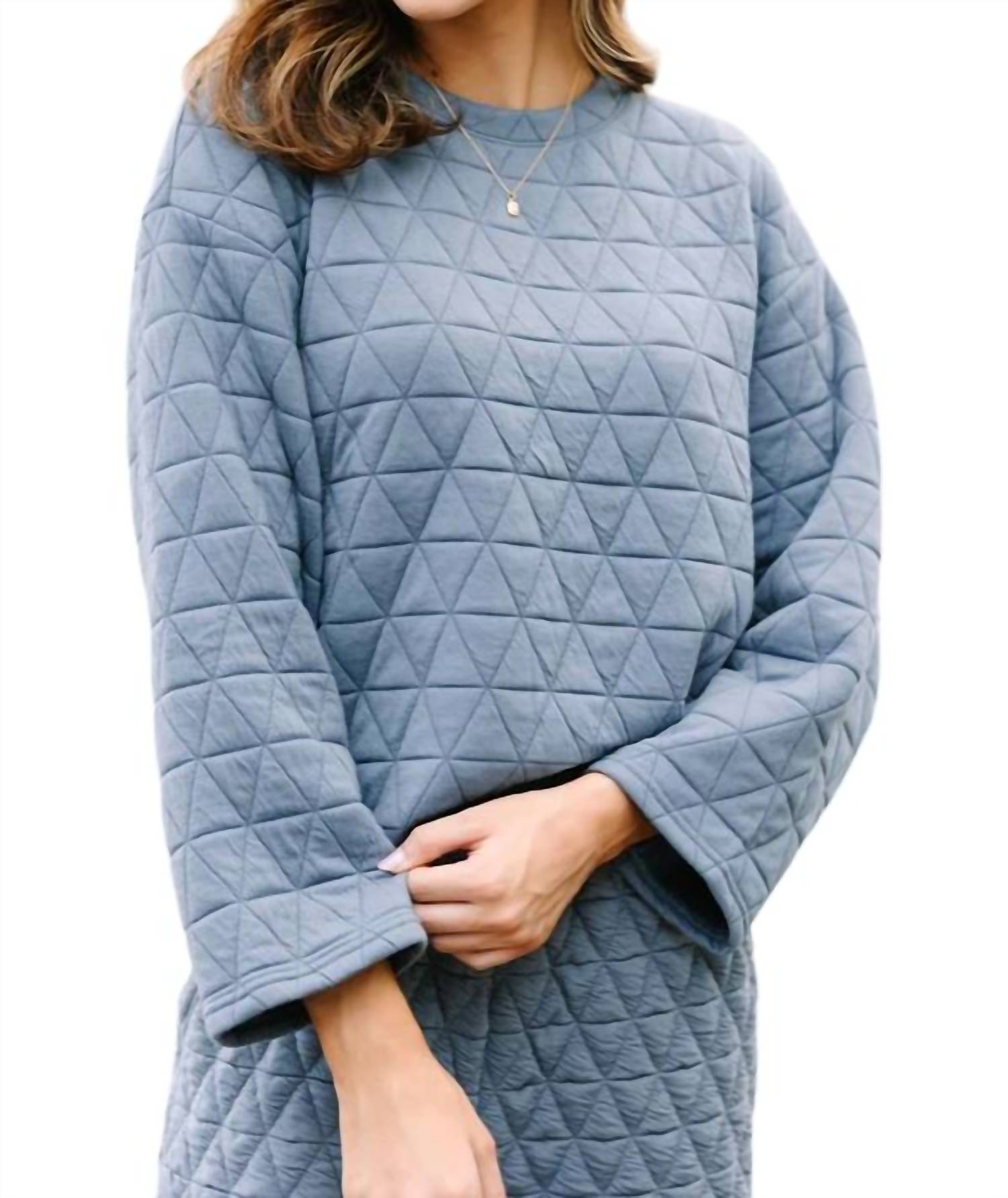 Vail gestepptes Langarmshirt in staubigem Blau