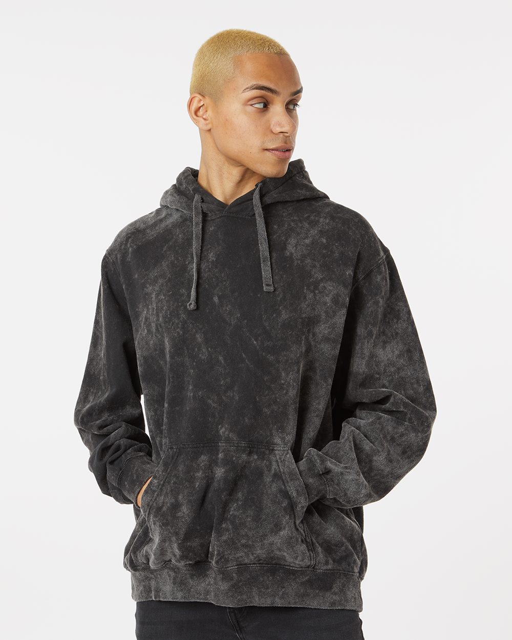 Dyenomite Herren Premium Fleece Mineral Wash Kapuzenpullover