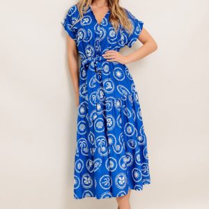 GREEK ISLE MEDALLION Gewebtes Midikleid