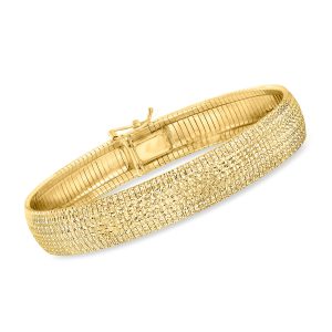 Ross-Simons Italian 18kt Gold über Sterling texturiert und poliert Omega Armband