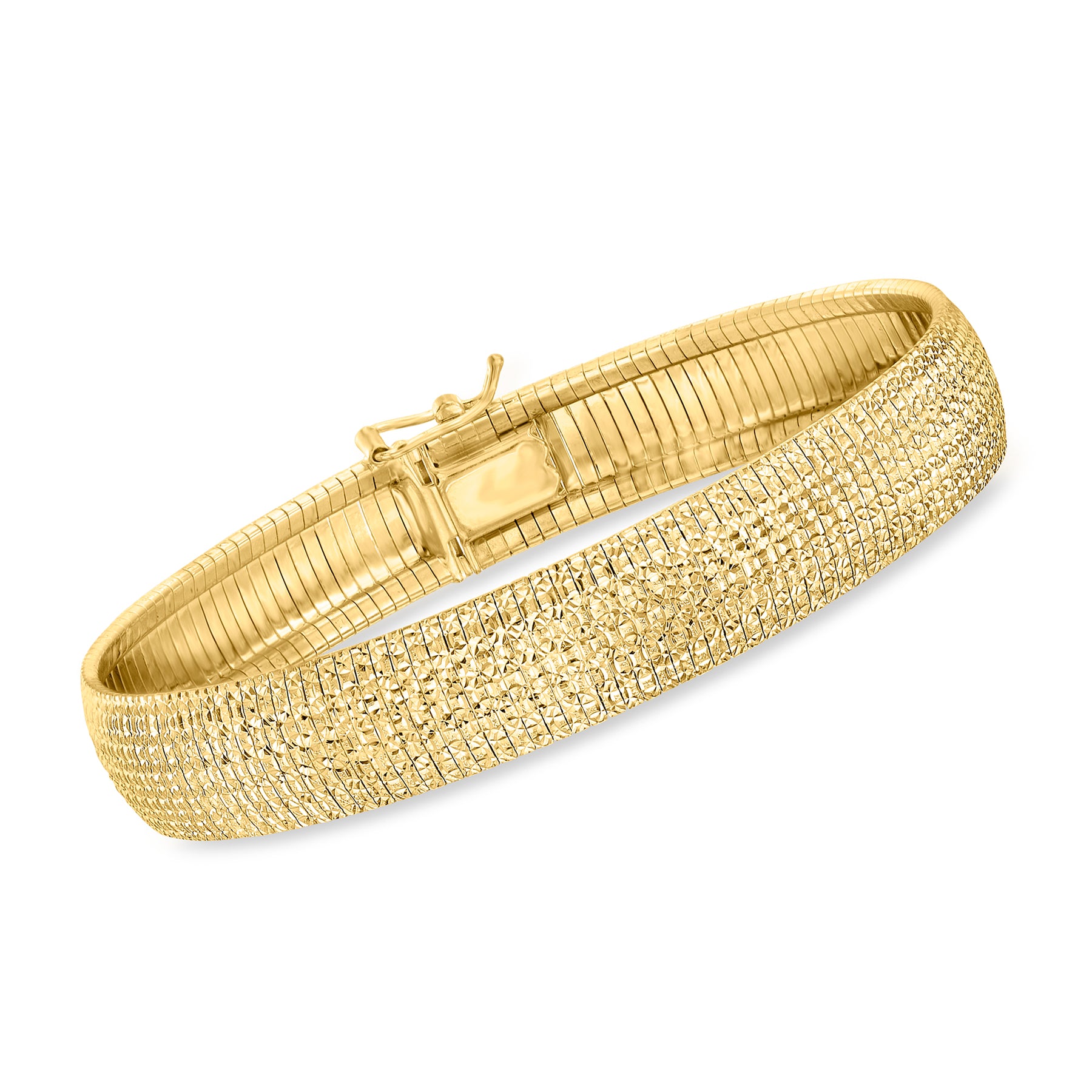 Ross-Simons Italienische 18kt Gold über Sterling texturiert und poliert Omega Armband