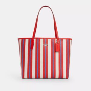 Coach Outlet City Tote Tasche mit Streifendruck