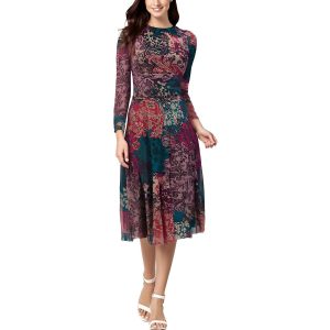 Petites bedrucktes Kleid mit schier midi