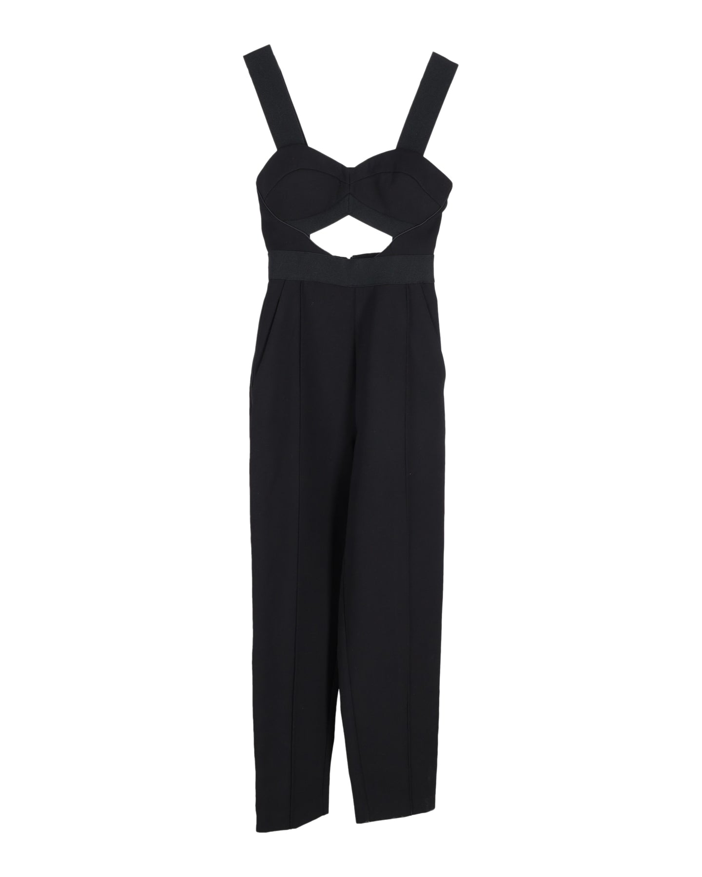 Self-Portrait Lulu Jumpsuit mit konischem Bein aus schwarzem Polyester 7808901316668