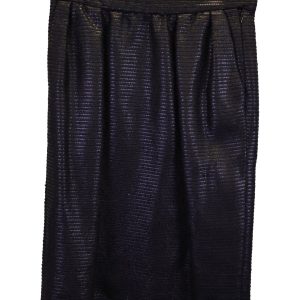 Saint Laurent Strukturierter Rock aus schwarzem Polyester