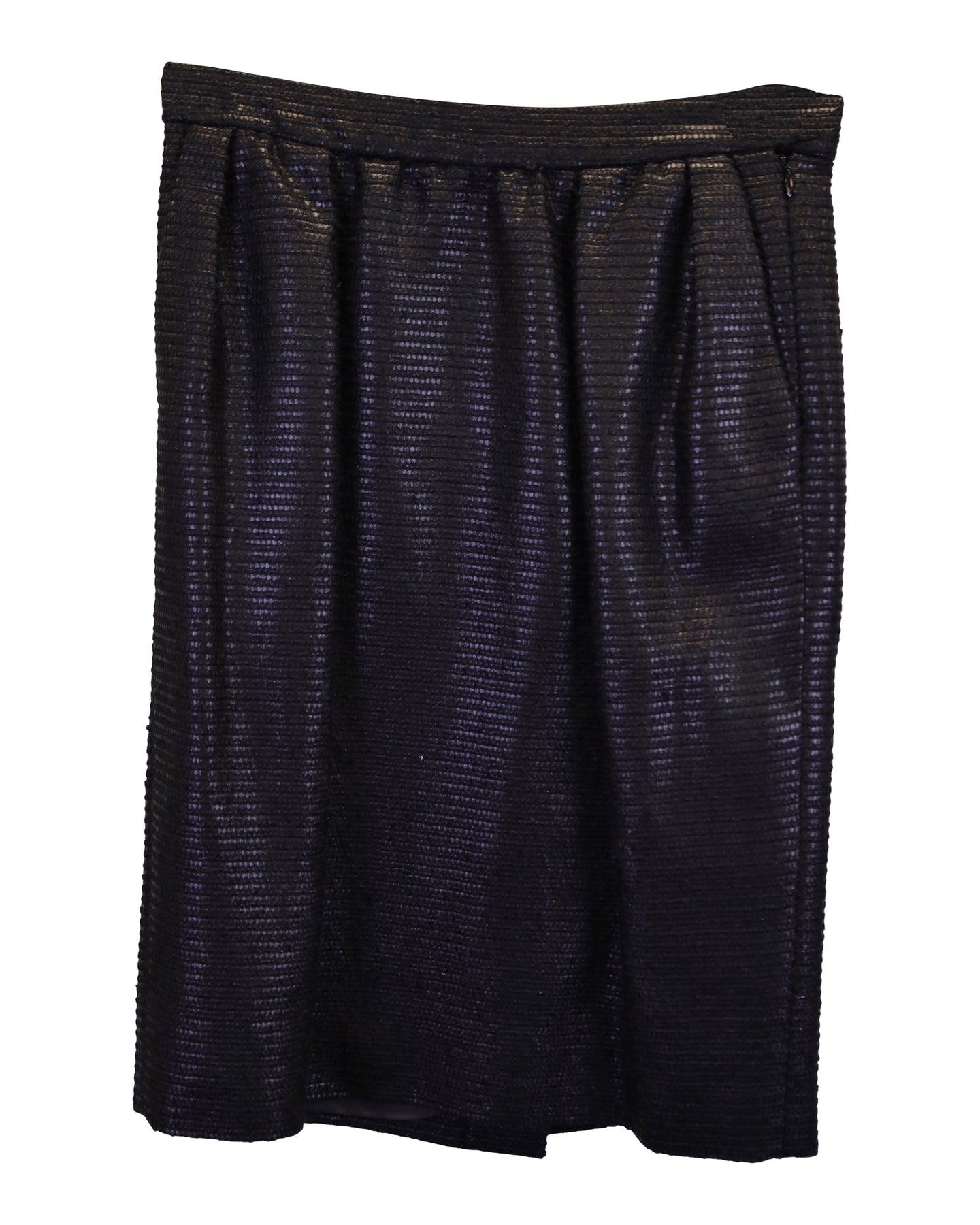 Saint Laurent Strukturierter Rock aus schwarzem Polyester