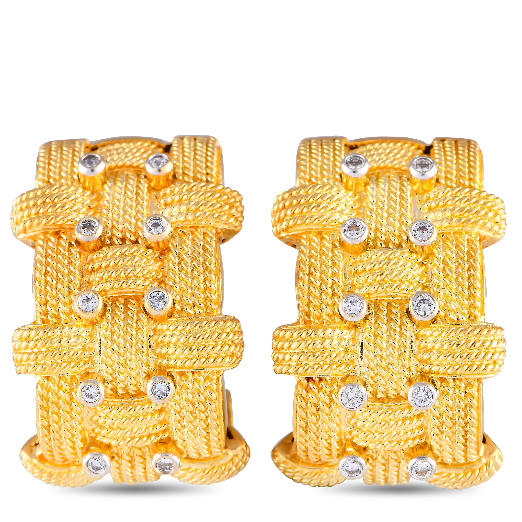 Roberto Münze Appassionata 18K Gelbgold 0.20ct Diamant Clip-On Ohrringe RC04 -080824