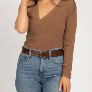 Spaghetti Strap Cutout Body in Mocca