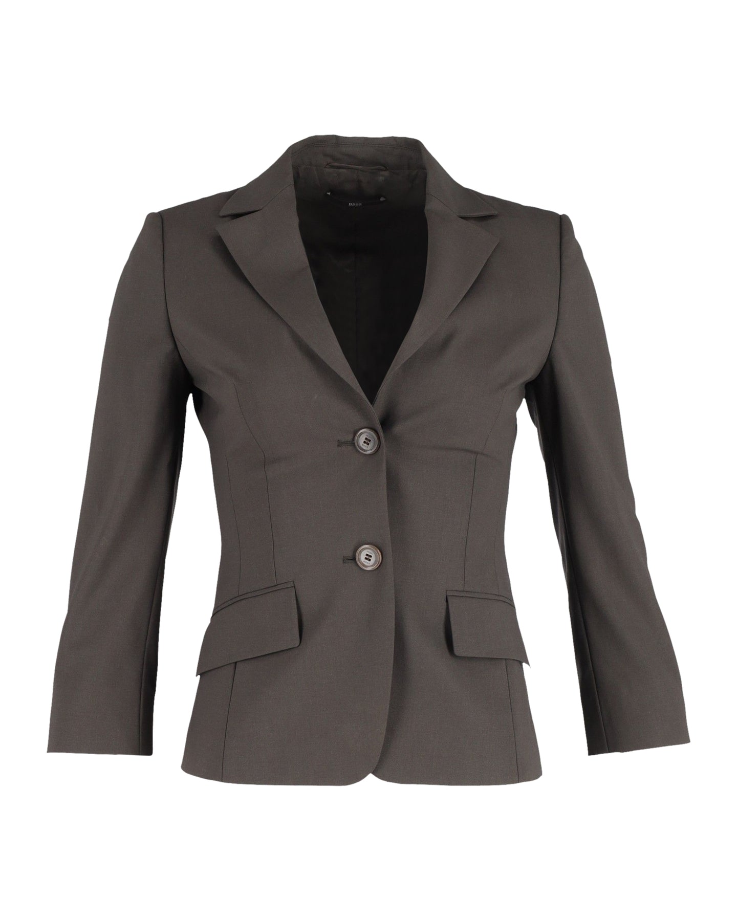 Boss von Hugo Boss Einreihiger Blazer in Braun Lana Vergine