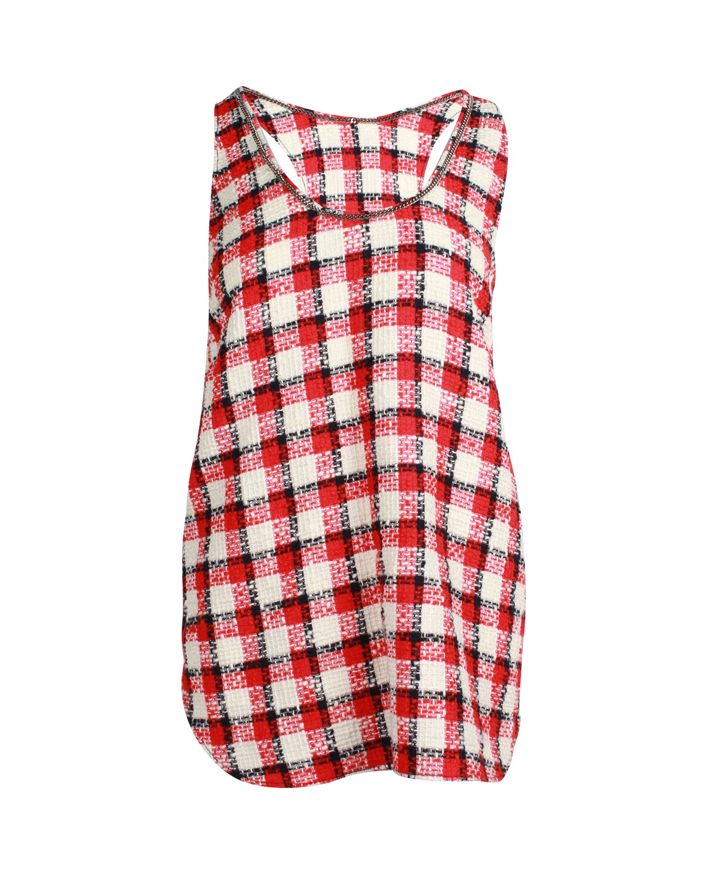 N°21 Racerback kariert Top Top aus Baumwolle mit rotem Muster