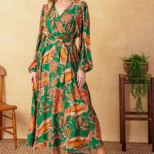 SUNNYSIDE FLORALS Gewebtes Midikleid