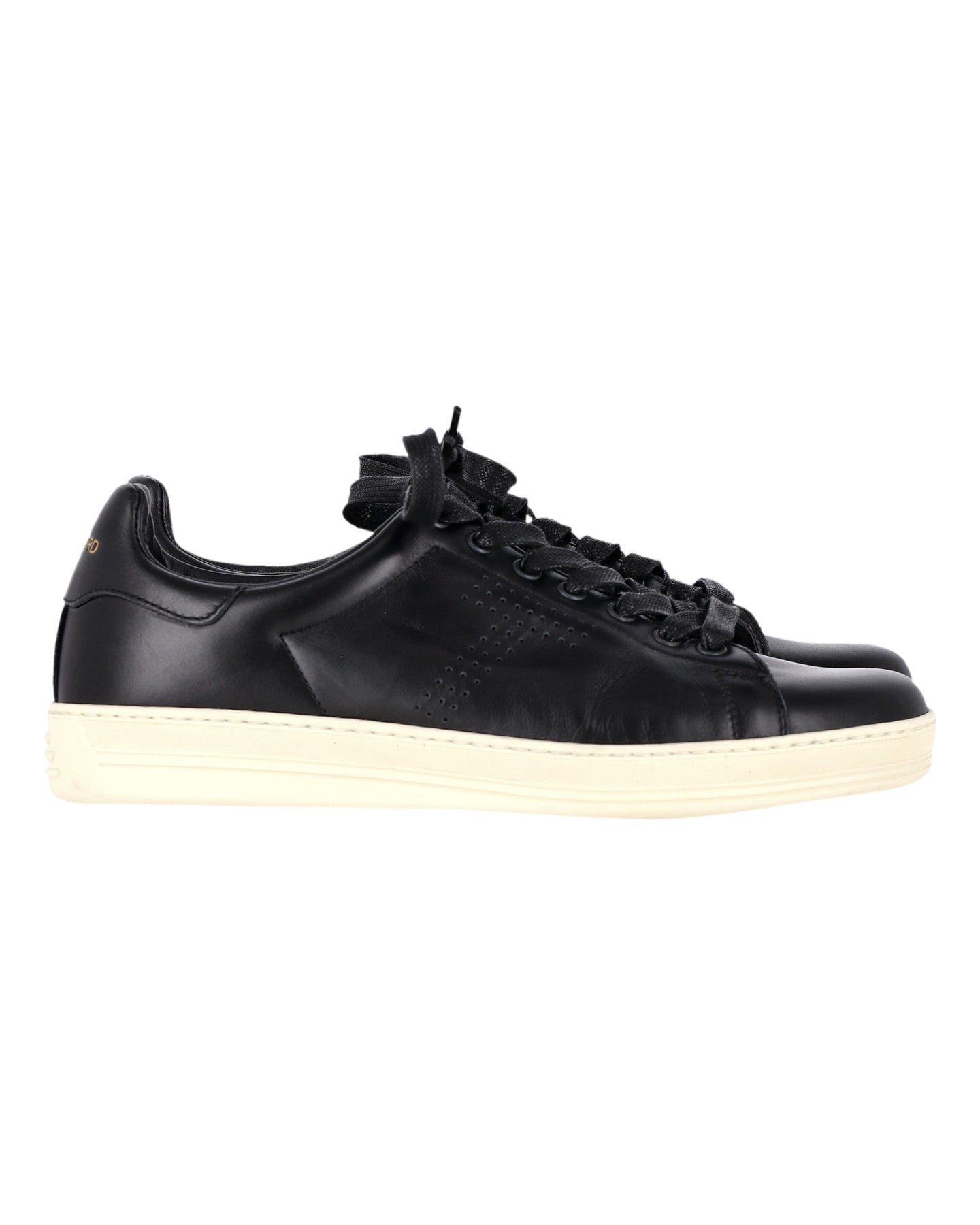 Tom Ford Warwick Perforierte Sneaker aus schwarzem Leder