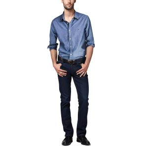 Collar Chambray Knopf-Down Hemd
