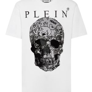 t-shirt rund Hals ss Schädel mit Kristallen 7648982270012