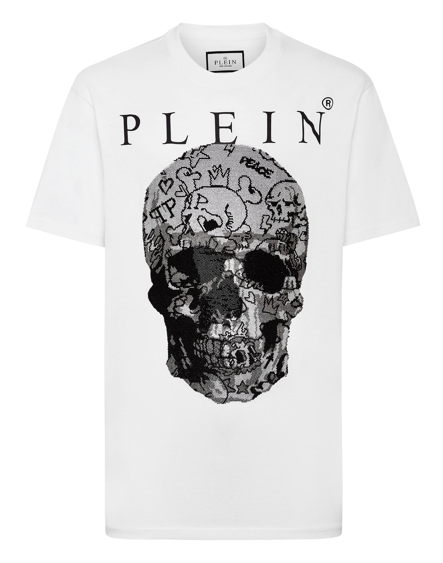 T-Shirt Rundhals SS Skull mit Kristallen