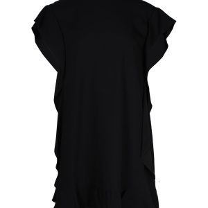 Red Valentino gerafftes Minikleid aus schwarzem Acetat 7748775837756