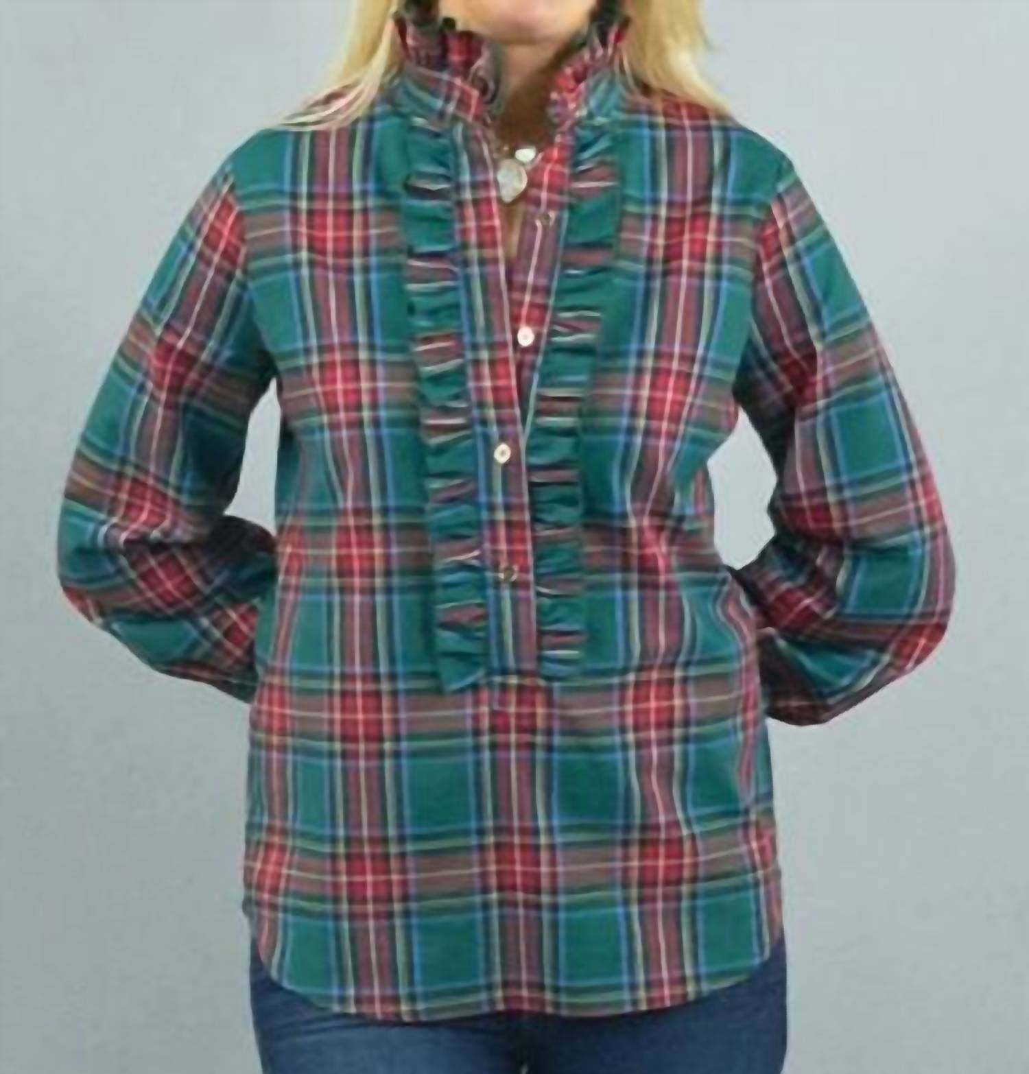 Devon Rüschen Bluse In Hunter Stewart