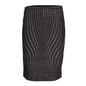 Diane Von Furstenberg Jacquard Bleistiftrock aus schwarzer Wolle