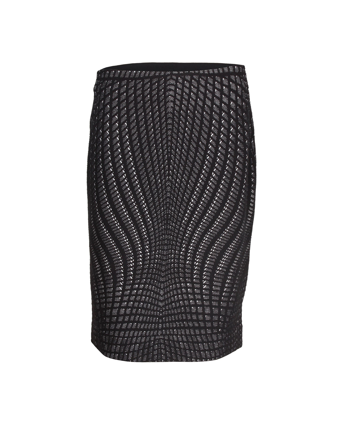Diane Von Furstenberg Jacquard Bleistiftrock aus schwarzer Wolle