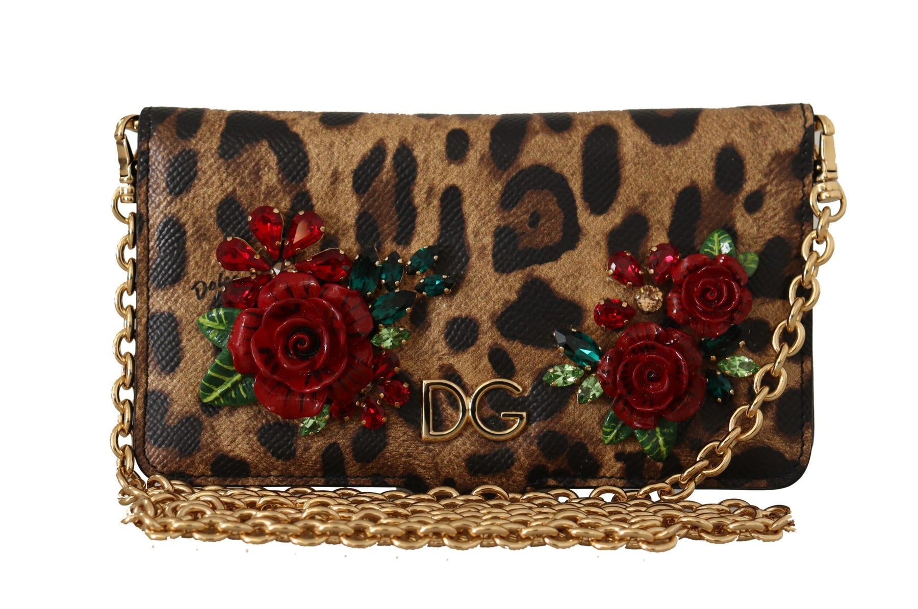 Dolce & Gabbana Leopard Crystal iPhone Case Damenbrieftasche