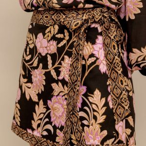 MIDNIGHT BLOOM gewebte Hosenrock
