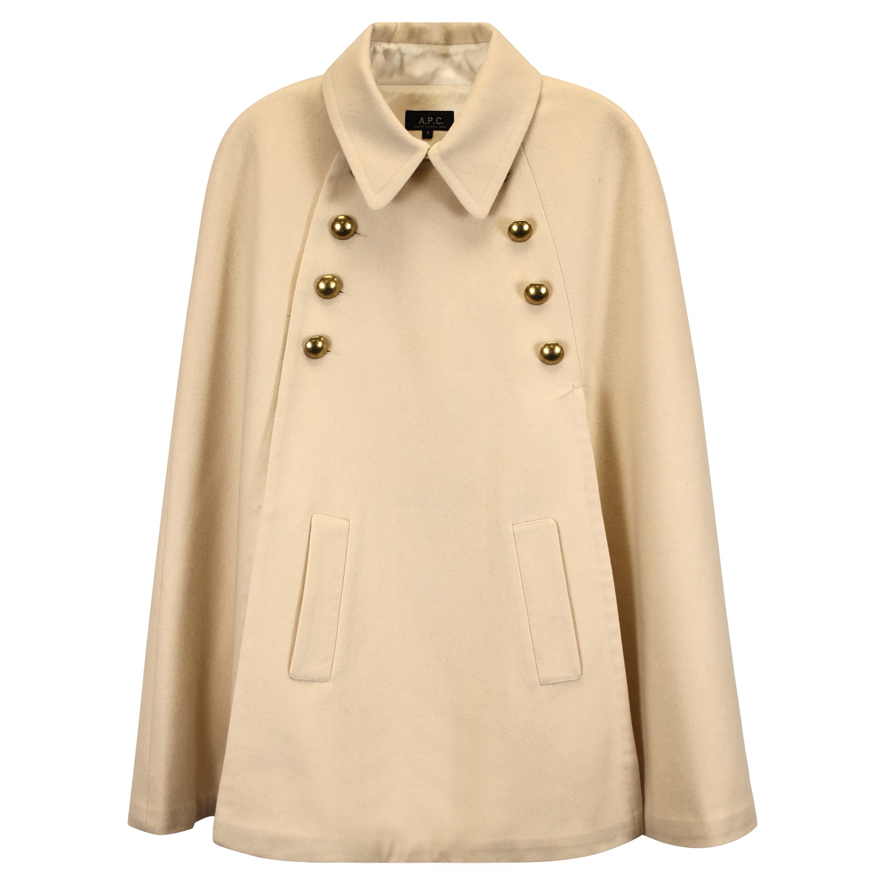 A.P.C. Vintage Wolle Cape aus cremefarbener Wolle