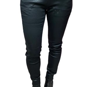 faux haut flach vorne jogger hose in schwarz