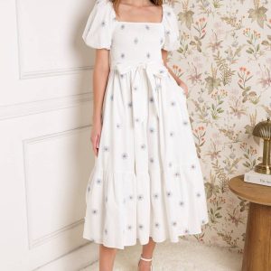 LUXE LAGOON Midikleid bestickt