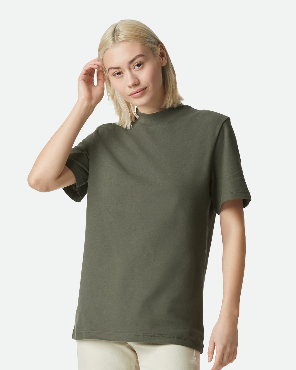 Amerikanische Damenbekleidung Pique Stehkragen T-Shirt