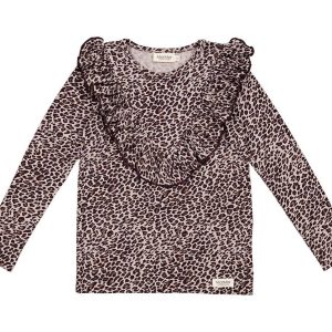 Mädchen Leopard Rüschen Top in lila