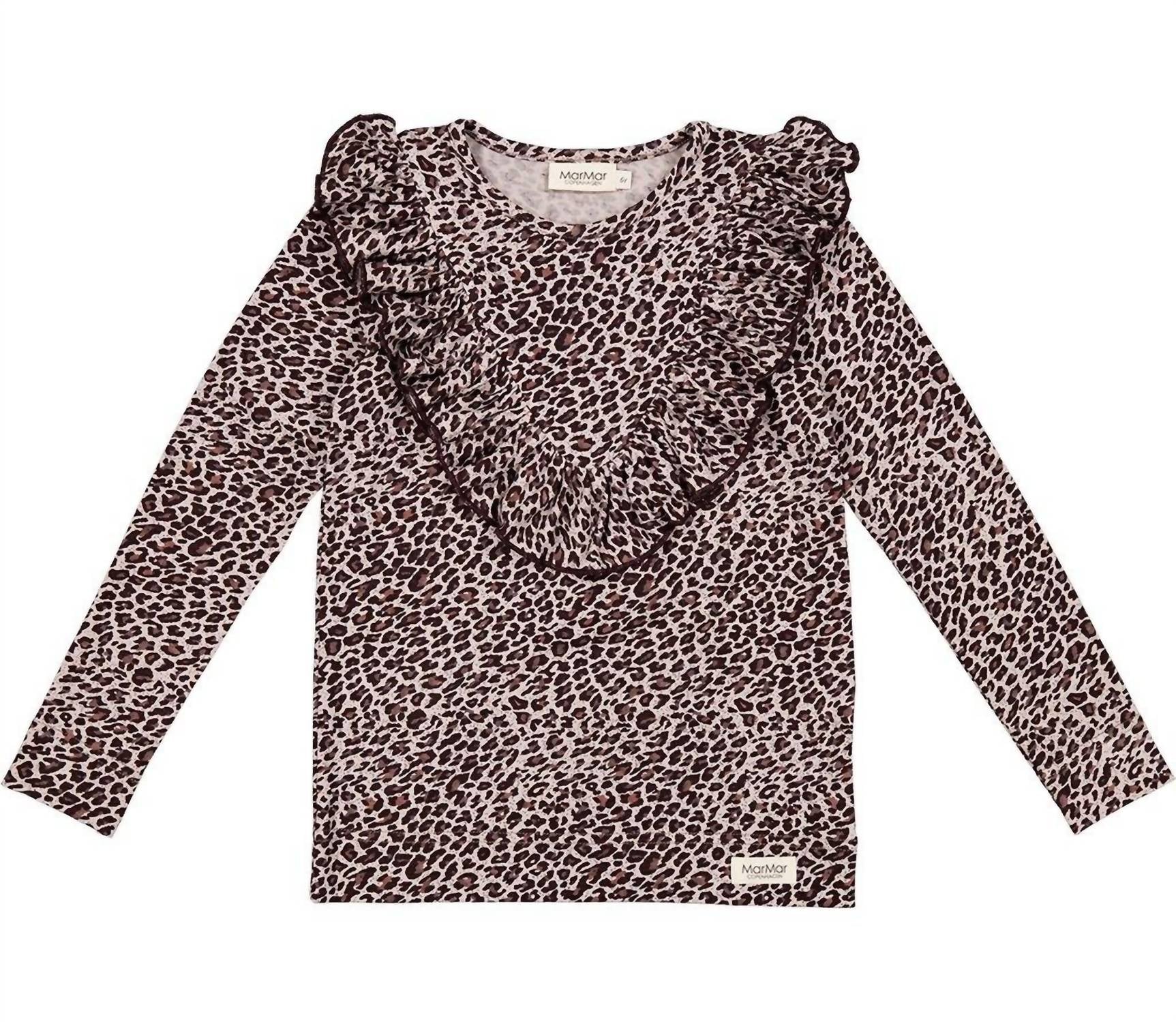 Mädchen Leopard Rüschen Top in lila