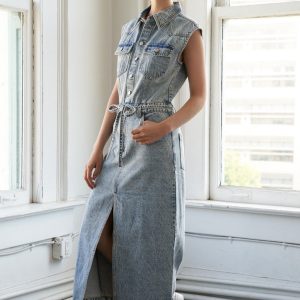 WILDFLOWER WHIMSY Denim MIDI Kleid